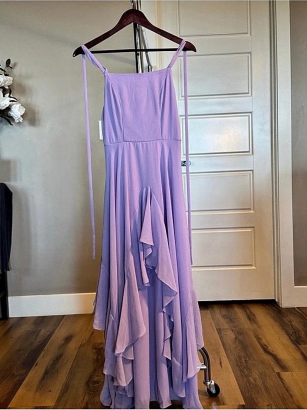 Lulus Purple Ruffle Maxi Dress NWT - Picture 3 of 5